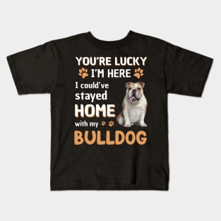 Lucky Have Home With My Bulldog Dog Kids T-Shirt